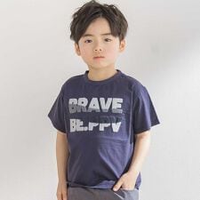 サガラ刺しゅうロゴ天竺Tシャツ(95~150cm)