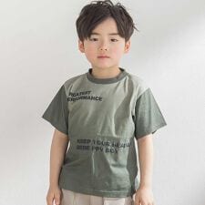メッセージプリント切り替え天竺Tシャツ(95~150cm)
