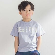 ステッチ＆サガラ刺しゅうロゴ半袖Tシャツ(95~150cm)