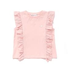 花柄シースルーフリルノースリーブTシャツ(95~150cm)