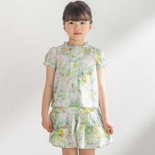 花柄フリルブラウス+キュロットパンツセットアップ(95~150cm)