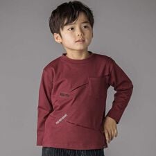 タックプリーツ刺しゅうロングTシャツ(95~160cm)