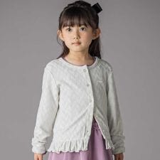 ヘリンボーンラメニットカーディガン(95~150cm)