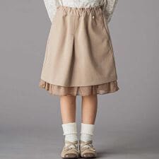 センタープリーツラメオーガンジー切り替えスカート(100~160cm)