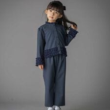 シフォンフリルブラウス+ロングパンツセットアップ(95~150cm)