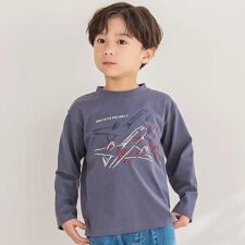 【店舗限定】飛行機発泡プリント天竺長袖Tシャツ(95~150cm)