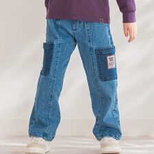 【店舗限定】ポケットストレッチデニムロングパンツ(95~160cm)