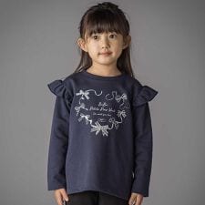 【店舗限定】ハートリボンプリント裏毛長袖トレーナー(95~150cm)