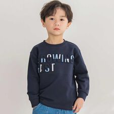 【店舗限定】インレイエンボスプリント長袖Tシャツ(95~150cm)