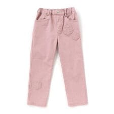 【店舗限定】花パッチワークカラーデニムロングパンツ(95~150cm)