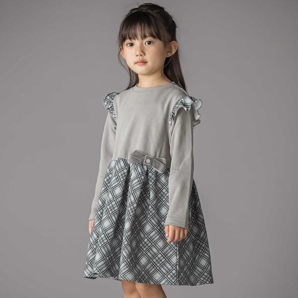 bebe ワンピース コート ハワイ購入 ボイル 花 刺繍 ドット プリント ワンピース (70~90cm)(S(70