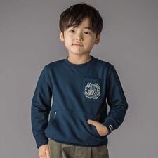 エンブレム刺しゅう裏毛トレーナー(95~150cm)