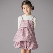 重ね着風花ジャガードチュニック+バルーンパンツセットアップ(95~150cm)