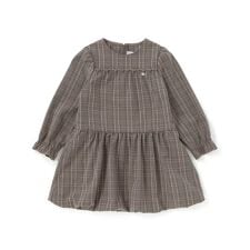 【店舗限定】チェックバルーン長袖ワンピース(95~150cm)