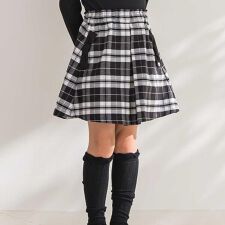 【店舗限定】【お揃い】センタータックチェックスカート(95~150cm)