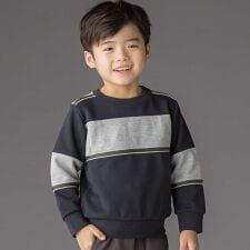 裏毛×鹿の子切り替えトレーナー(95~160cm)