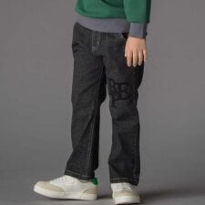 フロッキープリントストレッチロングデニムパンツ(95~160cm)