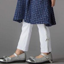 【お揃い】サイドリボンレースリブレギンス(95~150cm)