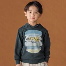 【店舗限定】グラデーションプリント裏毛フード付きトレーナー(95~160cm)