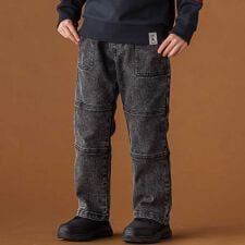 【店舗限定】切り替えストレッチデニムロングパンツ(95~160cm)