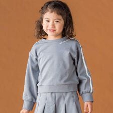 【店舗限定】【お揃い】裏毛袖ラインレーストレーナー(95~150cm)