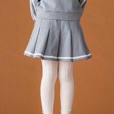 ベベ プチ ポワ ヴェール(BeBe Petits Pois Vert)の【店舗限定】【お揃い】レーステープポイントタックスカート(100~150cm)