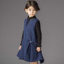 Aラインニットツイードジャンパースカート(95~150cm)