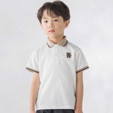編立リブ鹿の子半袖ポロシャツ(95~150cm)