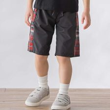 【お揃い】タフタ+チェック切り替えハーフパンツ(95~150cm)