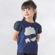 お花パッチワーク半袖Tシャツ(95~160cm)