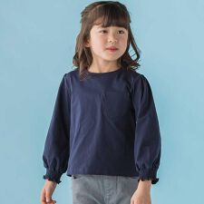 【店舗限定】天竺花レースポケットロングTシャツ(95～150cm)