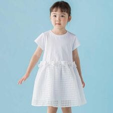 【店舗限定】天竺Tシャツ＋ギンガムチェックドッキングワンピース(95～150cm)