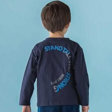 【店舗限定】天竺プリントラウンドロゴロングTシャツ(95～160cm)