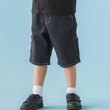 【店舗限定】ストレッチデニムショートパンツ(95～160cm)