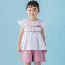 店舗限定】リボントップス＋キュロットパンツセットアップ(95～150cm 