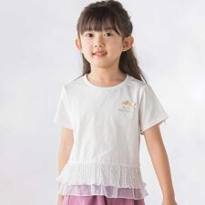 【店舗限定】切り替え天竺フリル半袖Tシャツ(95～160cm)