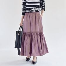 quaranciel:〈洗濯機可能〉ソリッド タフタ スカート