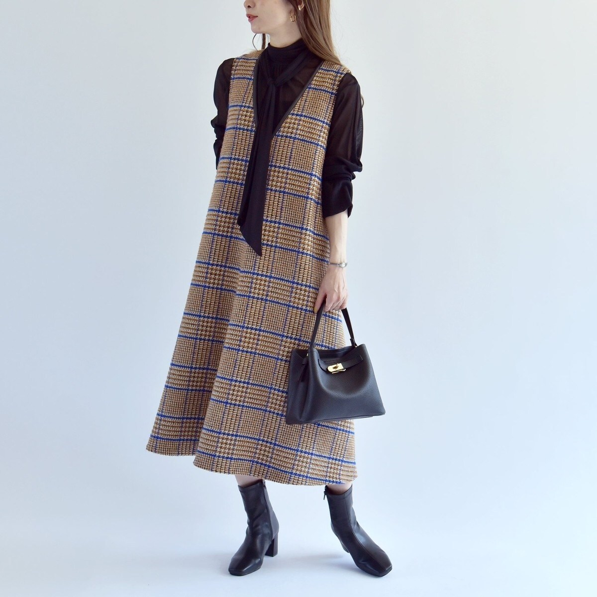 quaranciel: INTESPRA ツイード チェック ジャンパースカート