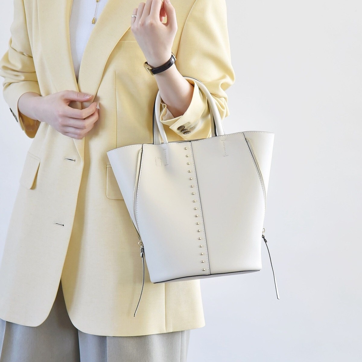 ハ*ん様 cvtvlist 手提げバッグ 楽天市場】【SALE／10%OFF】quaranciel: 2way スタッズ バケツ トート