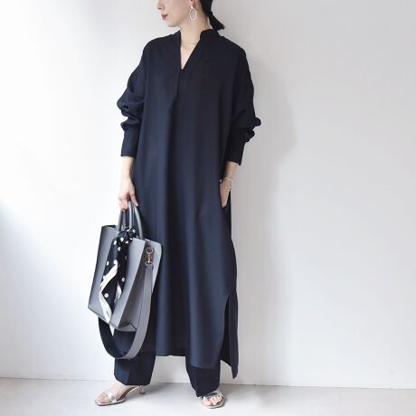 quaranciel:〈洗濯機可能〉カフタン ワンピース & パンツ セットアップ 