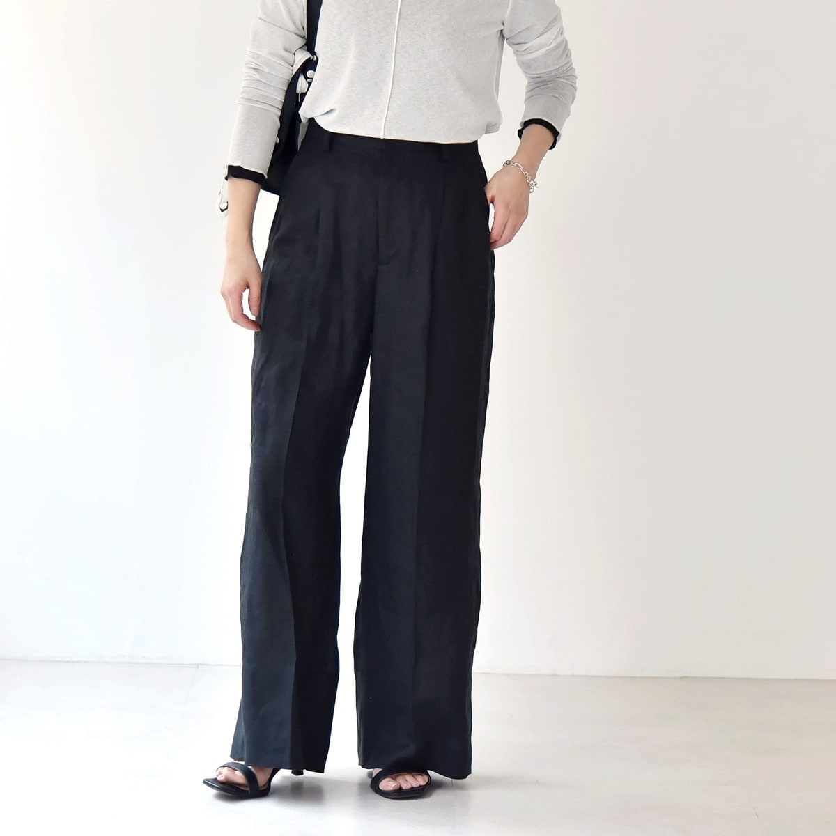 カランシエル（quaranciel）/quaranciel:〈洗濯機可能〉ヘンプ ワイド タック パンツ quaranciel:〈洗濯機可能〉ヘンプ ワイド タック パンツ