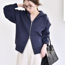 quaranciel:〈洗濯機可能〉ポンチ ダブルジップ スウェット パーカー