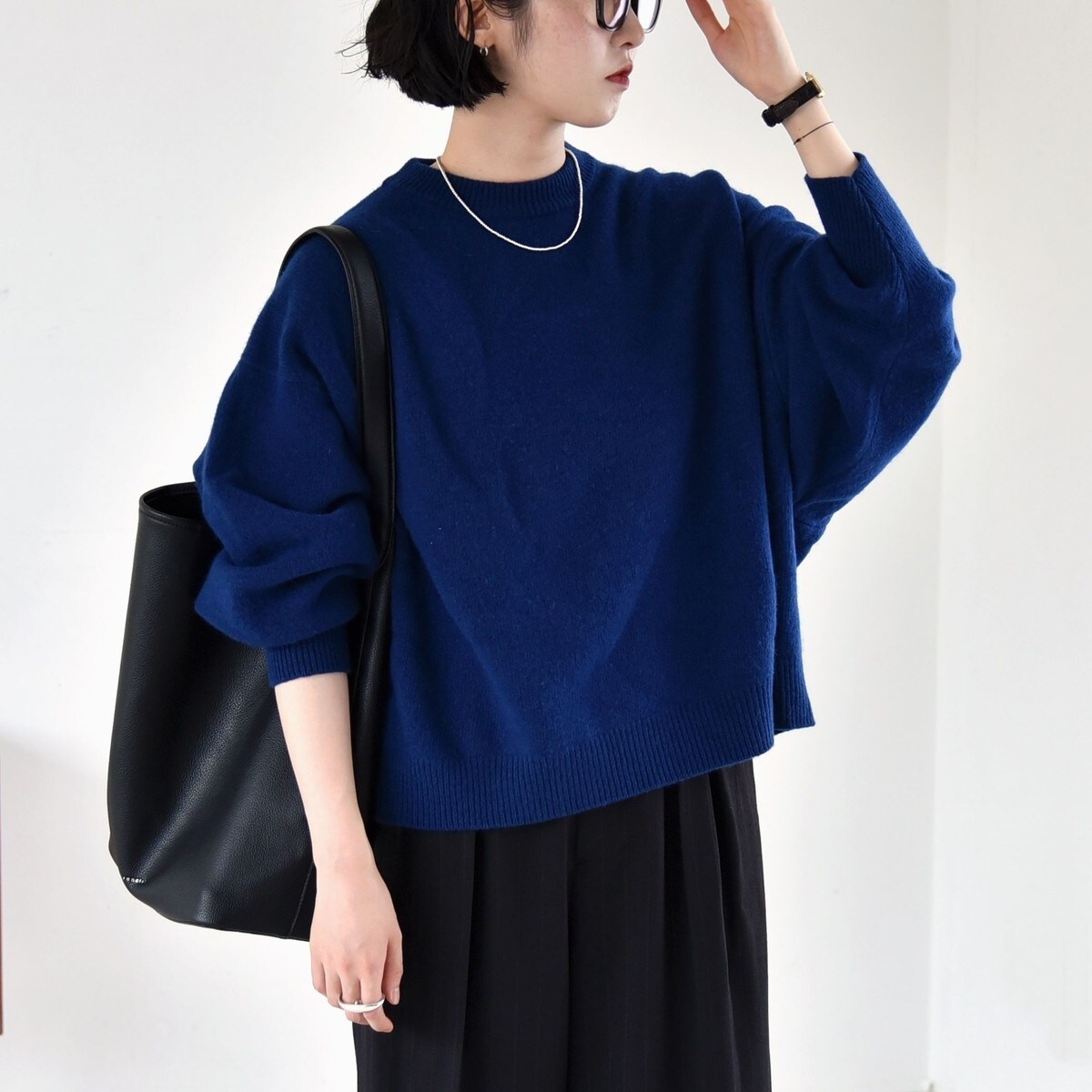 quaranciel AQUA カシミヤ ブレンド ドルマン ニット quaranciel:〈手洗い可能〉AQUA カシミヤ ブレンド ドルマン