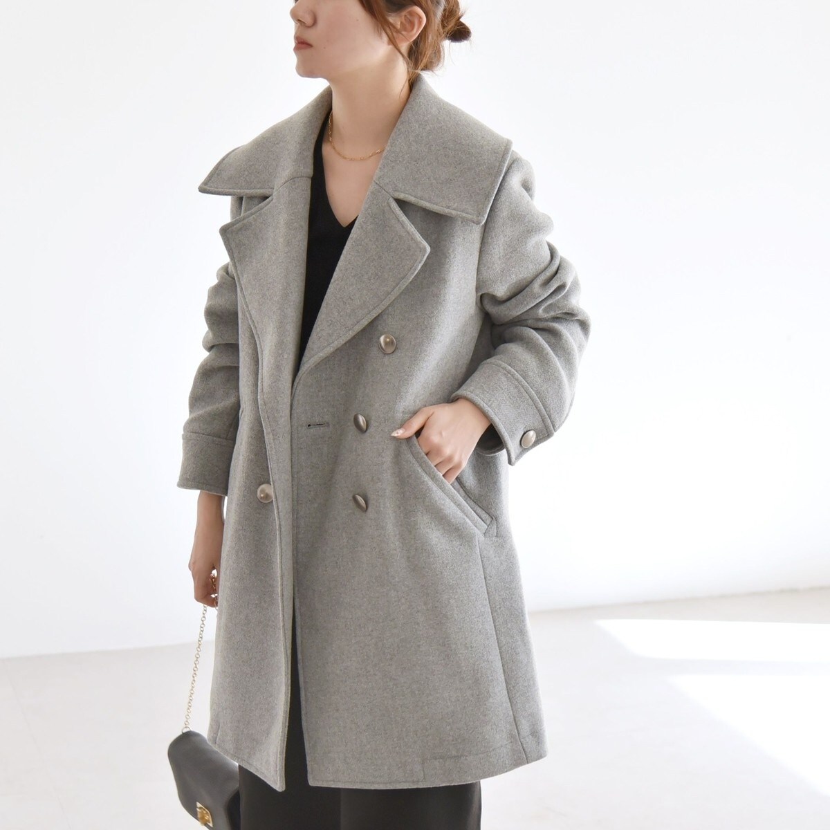 quaranciel: メルトン ビッグ カラー Pコート | カランシエル