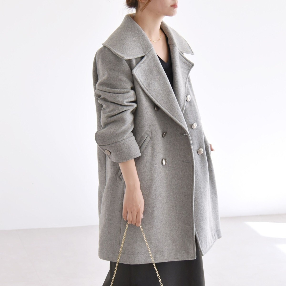 quaranciel: メルトン ビッグ カラー Pコート | カランシエル