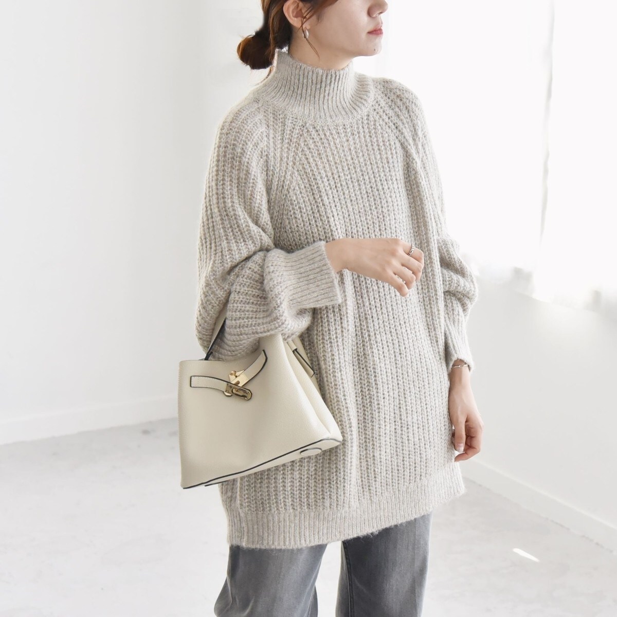 カランシエル（quaranciel）/quaranciel:〈手洗い可能〉ラメ リリヤーン タートルネック ニット quaranciel:〈手洗い可能〉ラメ リリヤーン タートルネック ニット