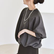 《一部追加予約》quaranciel:〈洗濯機可能〉ポンチ ドロスト ルーズ プルオーバー