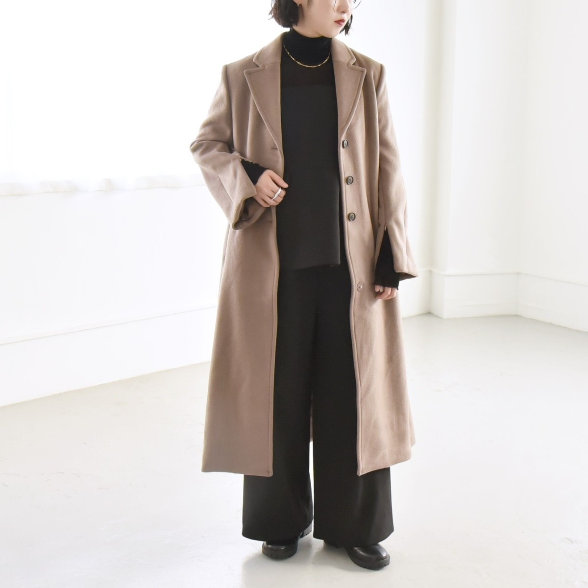 【quaranciel】ウールロングコート/light blue quaranciel: リバー チェスター ロング コート｜ SHIPS 公式サイト