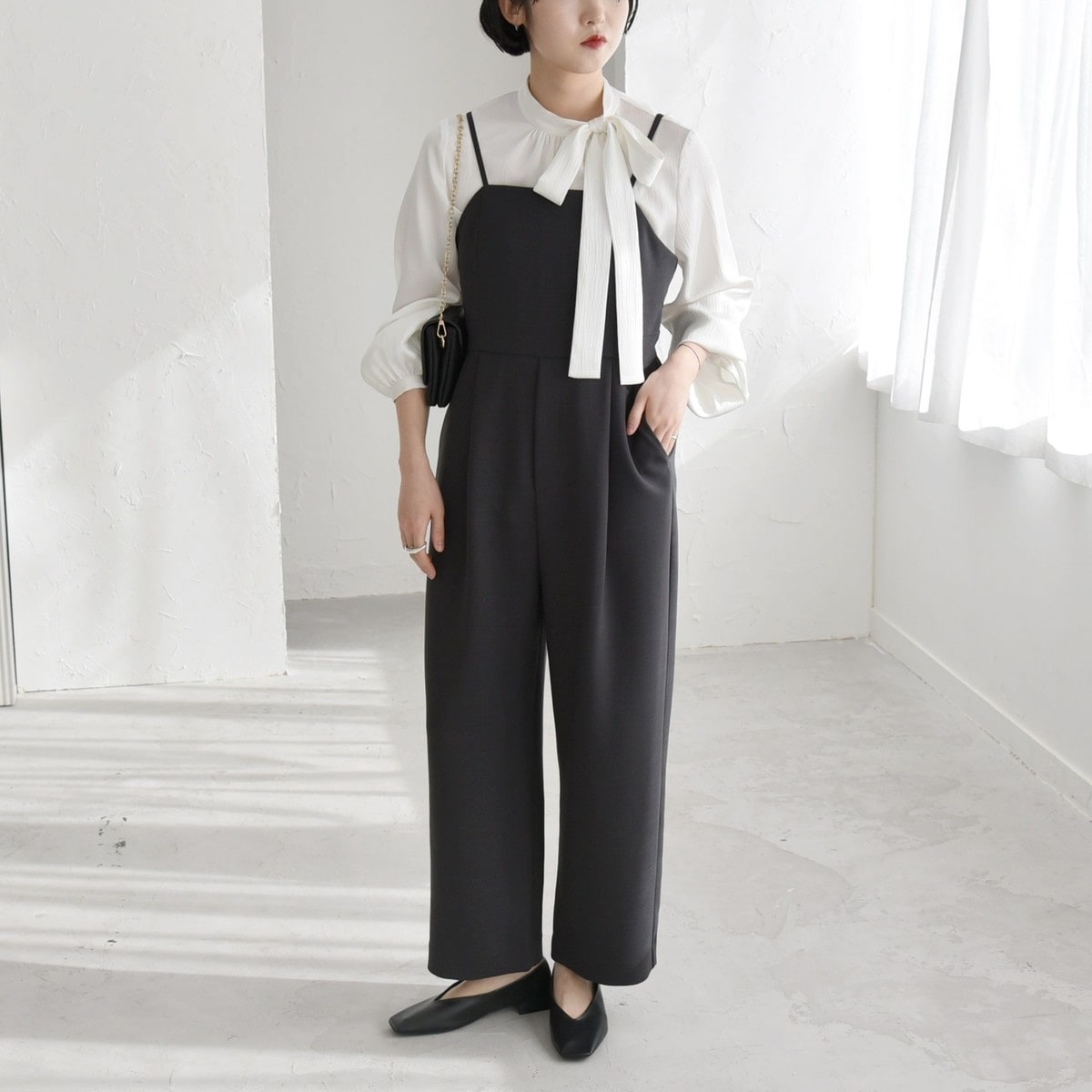 quaranciel:〈洗濯機可能〉ダブルクロス スクエアネック ロング