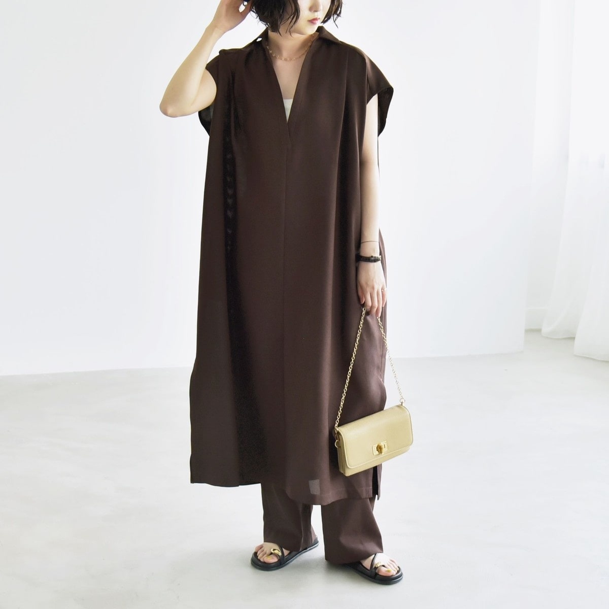 quaranciel:〈洗濯機可能〉ウーステッド ステッチワーク ポケット